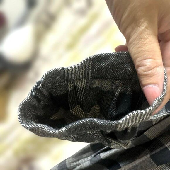 Black Check Long One-Piece Dress - Picture 7 of 11